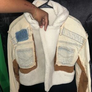 Upcycled Cropped Sherpa-Handmade